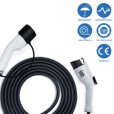 China CE 7.6KW Electric Car Charger Type - 2 To Type 1 EV Charger Wire 5M 32A EV Car Charger For USA EV Car Charging T1-T2-32A-5M for sale