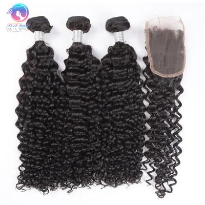 China Hair Bundles Deal 9A Quality Wholesale Best Grade Mongolian Curly Hair Weave Lace Closure for sale