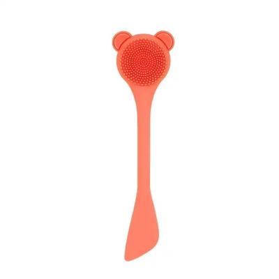 China Dual Head Dual Head Silicone Make Up Remover Mask Brush Soft Silicone Face Mask Applicator Brushes for sale