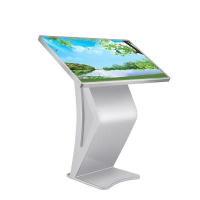 China Indoor 42-65 inch Indoor Floor Standing  LCD Digital Signage K Style Touch Screen Kiosk Advertising Player with Dual OS for Info Pulish for sale