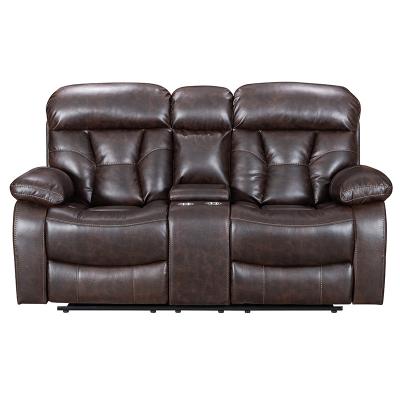 China EXTENDED HOME SOFA LOVESEAT MOVEMENT LIVING ROOM FURNITURE LEATHER EXTENDED AIR CONSOLE USB EXTENDED 2 SEATER CHARGING 2RR for sale