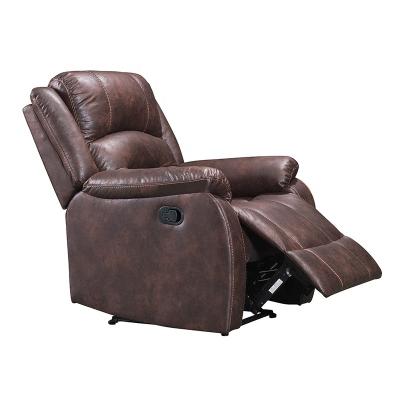 China Dark brown leatherette sofa fabric recling HOME RECLINER LOUNGE furniture lazy seater SINGLE COMFORTABLE extendable style 1 for sale