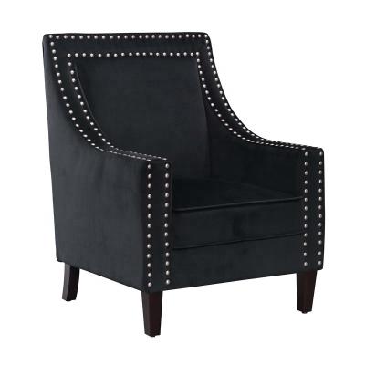 China Customize Antique Black Velvet Upholstered Leisure Chair Living Room Furniture Armchair Accent Chair for sale