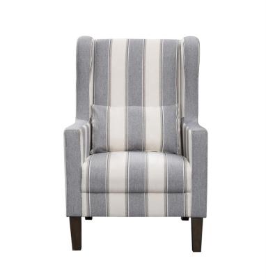 China Customize High Back Fabric Stripe Upholstered Living Room Leisure Chair Accent Chair Armchair for sale