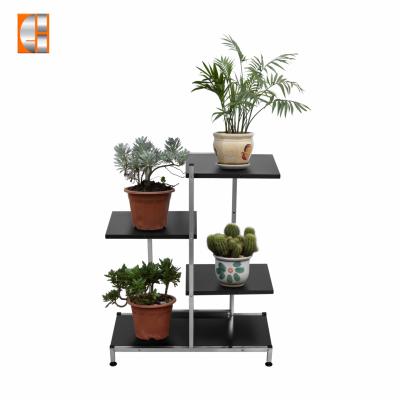 China Modern 4 Tier Metal Flower Stand Display Rack For Garden for sale