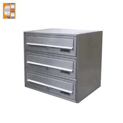 China Security 3 Configuration Wall Mounted Stainless Steel Apartment Locking Mailboxes for sale