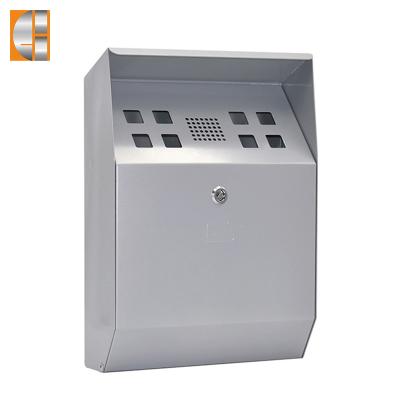 China Euro Or USA Large Capacity Waterproof Metal Wall Mount Cigarette Ash Trash Can for sale