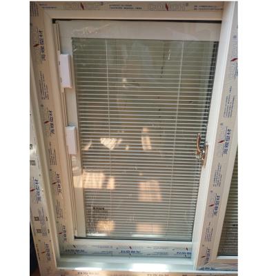 China Hot selling folding screen double cored conch brand upvc pvc glass sliding windows with insert blinds for sale