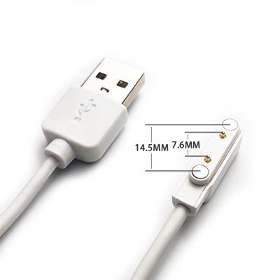 China Left Watch 2pin 7.62mm Magnetic Charging Smart Cable Usb Power Charger Cable For Kids Smart Watch Charging Cable for sale