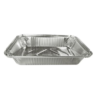 China Plastic Type Aluminum Foil Disposable Rectangular Fast Food Takeaway Container for BBQ for sale