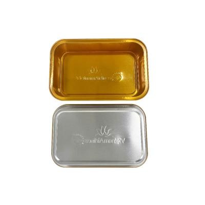 China Rectangle Aluminum Foil Tray for Food Packaging To Go Food Process Type Pulp Moulding for sale