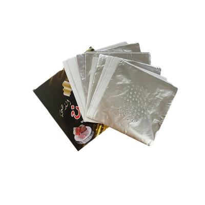 China Papel de folha de narguilé de forma redonda descartável 50pcs Pack Shisha Narguilé Carvão de alumínio folha de papel à venda