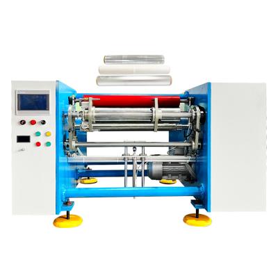 China High Speed Packaging Type case 2 Spindles Big Roll Aluminum Foil Roll Rewinding Machine for sale