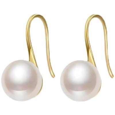 China FASHIONABLE 18K real gold plated natural freshwater pearl simple net red high heels hook earrings wholesale for sale