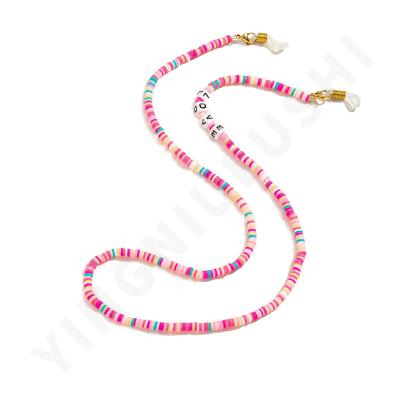 China Other Hot Selling Popular Glasses Chains Colorful Soft Ceramic Slice Glass Extension Chain for sale