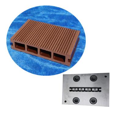 China High Quality Wood Plastic Composite Metal Coextrusion PE WPC Molding Die For Square Embossing Hollow Decking for sale