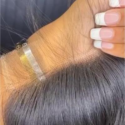 China 100% Transparent Swiss Lace Closure 4x4 Lace Frontal Closure 13*4 13*6 Remy Human Hair Melt Skins Hd HD Invisible Hair Lace Closure for sale