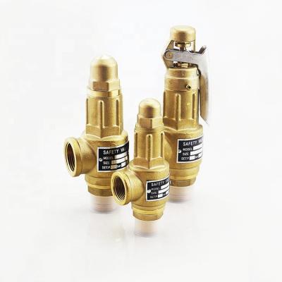 China Full Threaded General Spring Connection Brass Gas Lift Air Compressor Pressure Safety Relief Valves for sale