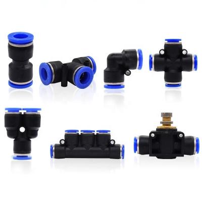 China Factory M4 M6 M8 M10 M12 BSP Types Pneumatic Fittings One Touch Air Hose Plastic Fittings for sale