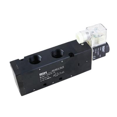 China Factory 4V410-15 Series Black Body Pneumatic Valve Low Price Double Coil Solenoid Valve for sale