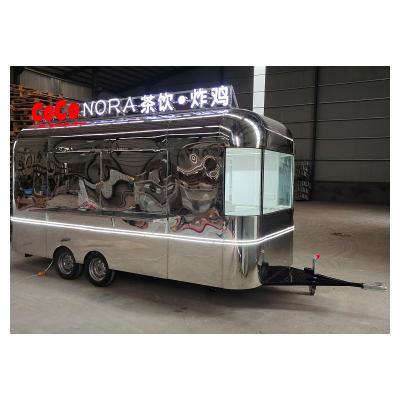 China Electric Vegetable Processing Plant Air Stream Ice Cream Push Carts Full Kitchen Trailer Cafe Food Carts and Mobile Food Trailers for sale