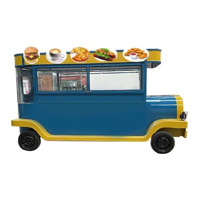 China 2023 American popular vegetable processing factory street cafe ice cream cart fast food carts pancake bbq food truck outdoor trailer for sale