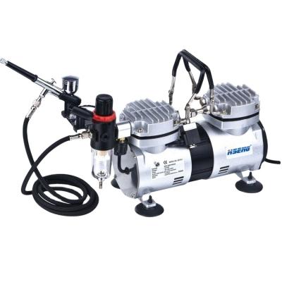 China AS19K Air Compressor 2 Head Two Cylinder Airbrush Pump Airbrush Machine AS19K for sale