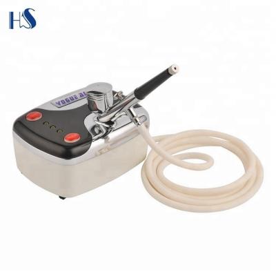 China HS08-3AC-SK Black Mini Airbrush Compressor Kit For Cake Decorating and Baking Hobby for sale