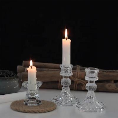 China European simple glass candle table romantic table base wax household candlestick central institute style decoration creative home decoration for sale