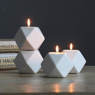 China Central Institute of Statistics retro ceramic candle holder decoration geometric candle holder home small Nordic ceramic decoration for sale