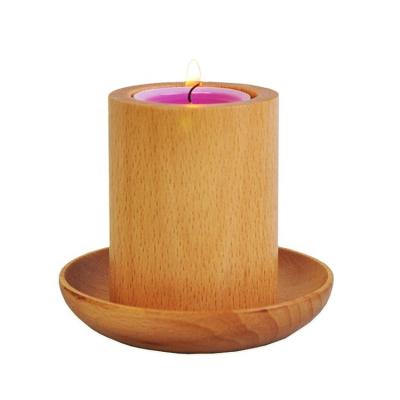 China Home Decoration Wooden Candle Holders for Votives and Tea Lights Candles Stands Set of 2 Dining and Wedding Table Centerpieces for Home Decor for sale