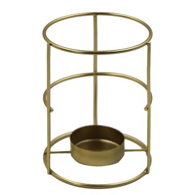 China Home Decoration Nordic Metal Polygon Cylindrical Candle Holder Wedding Decoration Bedroom Porch Storage Desk Ornaments for sale