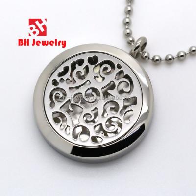 China 2016 Trendy Stainless Steel Pending Hollow Pendant Aroma Round Shape Solid Perfume Pendant for sale