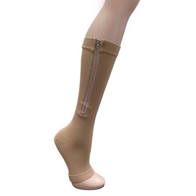 China Antibacterial Women Zipper Compression Stockings For Leg Swelling for sale