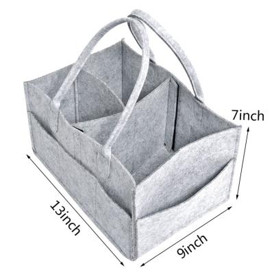 China Wholesale-Felt PACKING BAG Baby Diaper Cart Multi Pocket Portable Mom Felt Diaper Bags Organizer for sale