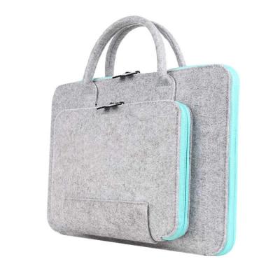 China Custom PC Laptop Bag Sleeve Computer Felt Laptop Case Wool Felt Laptop Bags With Handle for sale