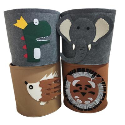 China Viable Hot Sale Felt Basket Bag Felt Storage Basket Home Animal Toy Felt Basket for sale