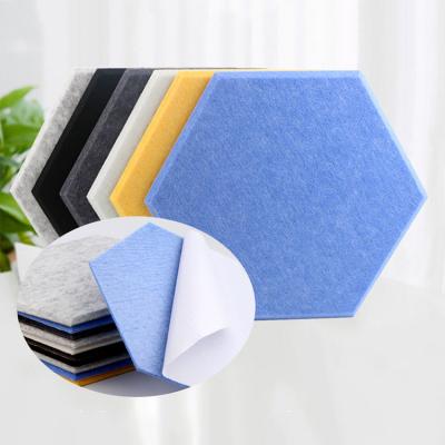 China Traditional Custom Sound Proof Wall Panels Polyester Hexagon Panels With Beveled Edge for sale