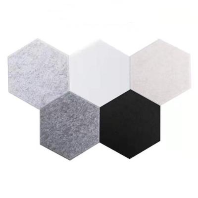 China Traditional Hot Sale Panels Polyester Felt Fiber Hexagon Sound Absorbing Sound Proof Wall Panels for sale