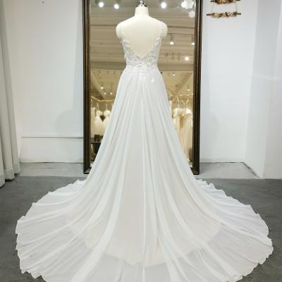 China Anti-Static Simple Spaghetti Strap Wedding Dresses Cheap A Line Wedding Dress For Women for sale