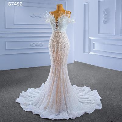 China 2022 Latest Designs Anti-Static Luxury Beaded Sequin Ladies Mermaid Wedding Dresses Plus Size Wedding Dresses for sale