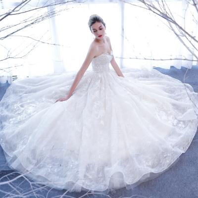 China Latest Anti-Static Goods Plus Size Wedding Dress Wedding Dresses For Bride Wedding Dress Lace for sale