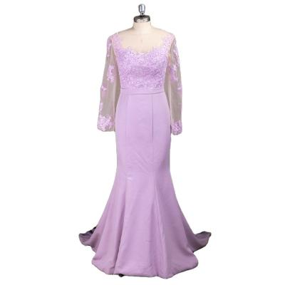 China Newest Anti-Static Best Fashion Home Bridesmaid Dress Bridesmaid Dresses Long Lace Purple Bridesmaid Dress for sale