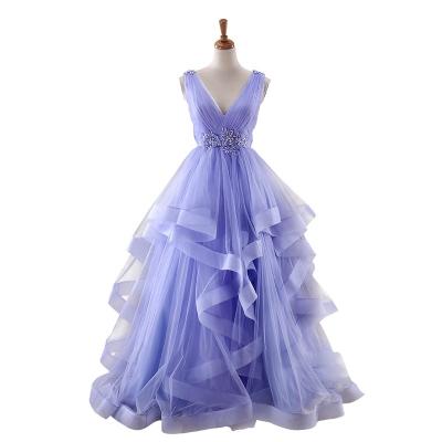 China Breathable Hot Sale Sequin Beading Ball Gown Prom Dress China Evening Dresses Purple Purple for sale