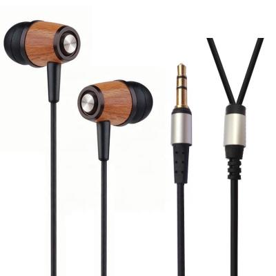 China In-Ear Fantastic Fashion Comfortable Hearing Shielding Pure Bamboo Woody Earphone for sale