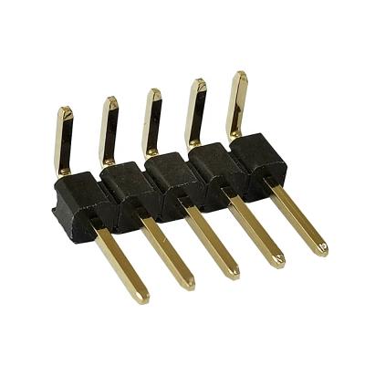 China Right Angle PCB Panel 5 Pin 2.54mm Pitch Male Pin Header Connector for sale