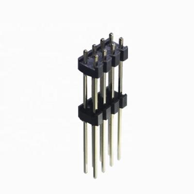 China Male PCB Board Pin DIP THT Header 2.0mm Long Dual 2 4 6 8 10 12 14 16 18 20 Post Row Pin Header Connector for sale