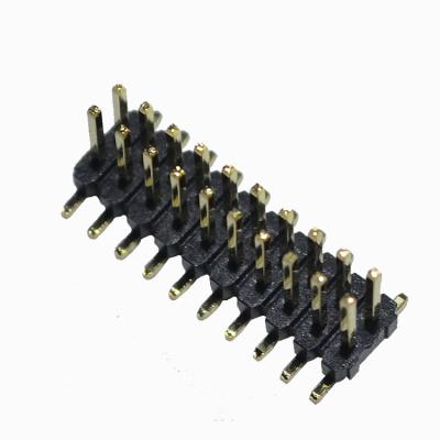 China Pitch 1.27Mm 90 Degree H1.0 Brass SMT Right Angle Male Pin Header Gold Plated for sale