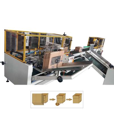 China Carton Opening Strip Sealing Box Full Automatic Bottom Case Carton Erector Machine for sale