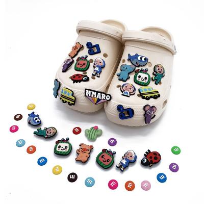 China Custom Eco-Friendly Kids Shoe Charms Buckle Shoe Accessories Shoe Decorations Gifts For HIND Croc PVC Rubber Charms for sale